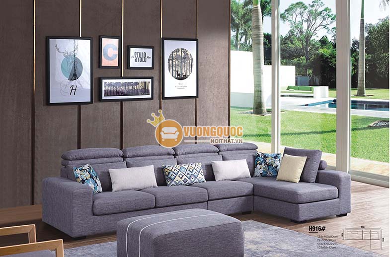 Bộ sofa hiện đại màu ghi sang trọng BLL916-1